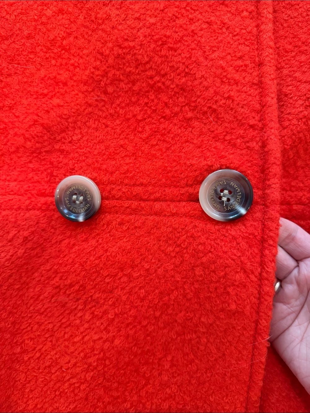 Sam Edelman Orange Double Breasted Coat - Picture 2 of 5